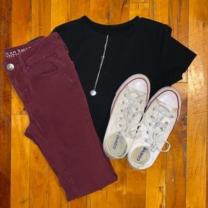 American Eagle Burgundy Jeggings